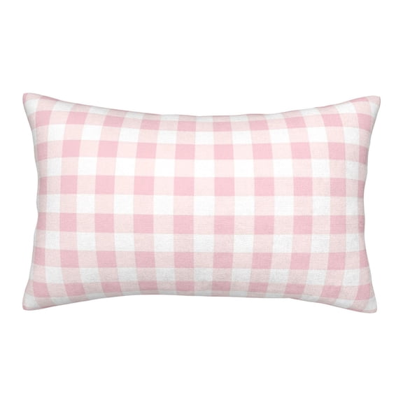 Naloa Pink Checkboard Pillowcase, Throw Pillowcase, Wrinkle-Free, Stain-Resistant with Hidden Zipper for Bedroom Sofa - 14"x20"