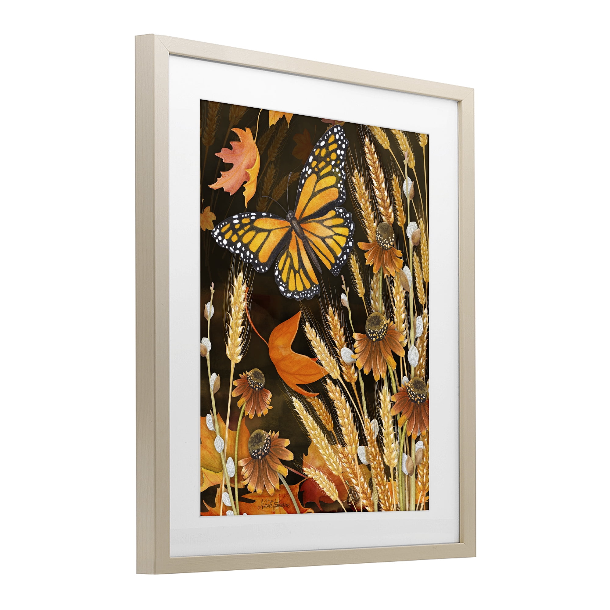 Stupell Industries Fall Motif Midnight Garden Birch Framed Print Under Glass, design by Nicole Tamarin