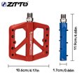 thumbnail image 3 of Soidarity ZTTO 1 par de pedales planos de nailon para bicicleta, 24 picos intercambiables, pedales de bicicleta de color sólido, piezas de ciclo, Ciclismo Rojo Soidarity OD002863-03B, 3 of 6