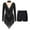Black, variant on TiaoBug Women Latin Dance Costume Shiny Rhinestones Tassels Leotard Dress with Shorts Black M