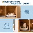 thumbnail image 6 of 47.3” Large Double Cat Litter Box Enclosure Furniture - Hidden Rattan Cabinet with Removable Mat & 2 Hooks for 2 Cats, 6 of 9