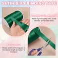 thumbnail image 4 of Uxcell Double Fold Bias Tape for Sewing, 3/4 Inch x 55 Yards Satin Bias Binding Tape Continuous Bulk for Quilting Binding Seaming Hemming Fabric Piping DIY Craft, Dark Green, 4 of 7