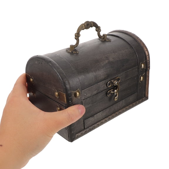 DEEPCRAFF Rustic Coffee Wooden Jewelry Box Vintage Keepsake Chest for Organized Jewelry and Cosmetic Storage