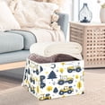 thumbnail image 3 of Yayeee Collapsible Cube Storage Bin with Lid Fabric Closet Decorative Basket with Handles, Yellow Cartoon Truck Pattern, 3 of 7