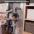 thumbnail image 4 of Organizador de bolsos para colgar, 8 bolsillos, tela Oxford, plegable y universal, para armario familiar y dormitorio., 4 of 5