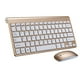 thumbnail image 5 of Mini teclado inalámbrico multimedia ergonómico y silencioso de 78 teclas y ratón portátil dorado, 5 of 6