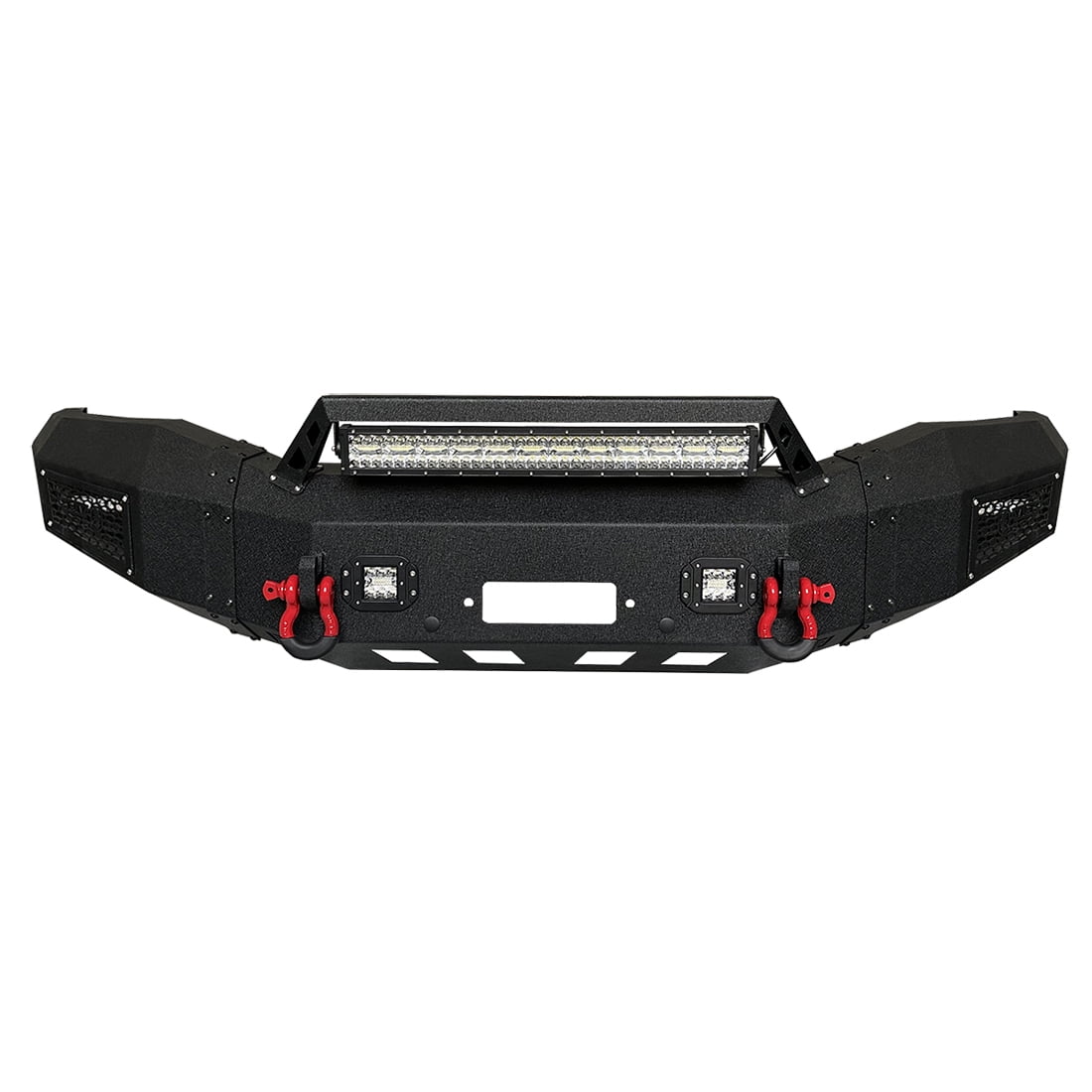 Vijay Compatible with 2006-2007-2008-2009 Dodge RAM 2500/3500 Front Bumper Textured Black Steel with Light and D-ring