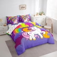 thumbnail image 3 of Erosebridal Monogrammed C Bed in a Bag Twin size, Dreamy Unicorn Bedding Sets Twin Size, Initial A to Z Letter Reversible Comforter Sets with Sheets, Ultra Soft Bedroom Decorative, 7pcs, 3 of 7