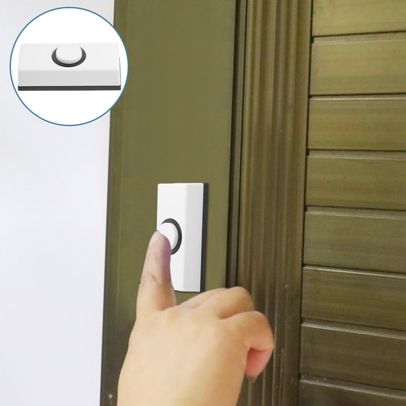 KONTONTY Set of 2 White ABS Doorbell Buttons with Stable Connection for Garage Use