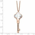 thumbnail image 6 of Stainless Steel Polished Rose Ip-Plated Cz & Mop Key With 2In Ext Necklace Made In China -Jewelry By Sweet Pea, 6 of 9
