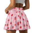 thumbnail image 2 of Uorisango Cute Strawberry Tennis Skirts for Women Relaxed Golf Athletic Activewear Skorts with Shorts Pockets High Waisted Mini Skirts for Workout Pickleball, 2 of 7