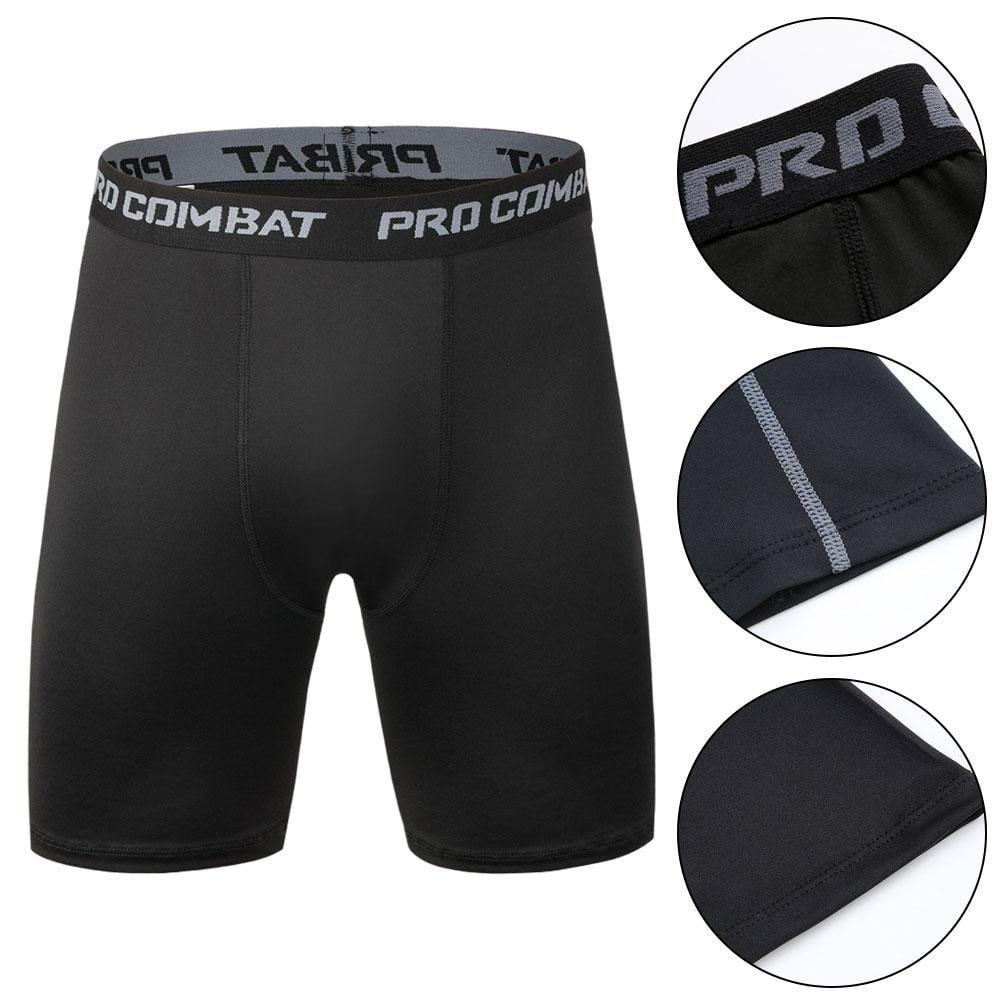 Sports Workout Fitness Men Black Compression Tights Shorts Base Layer F9H4  
