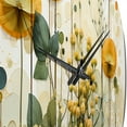 thumbnail image 3 of Designart "Green Orange Harmonious symmetry I" Abstract Botanicals Oversized Wall Clock, 3 of 5