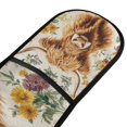 thumbnail image 4 of Yayeee Double Oven Mitt Kitchen Heat Resistant Baking 35" x7" Quilted Glove, Floral Cow, 4 of 6