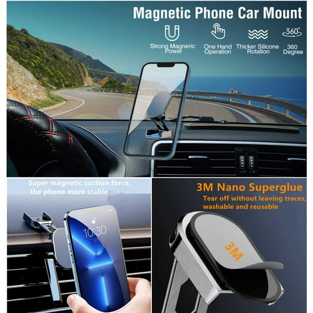 Support téléphone voiture aimant rotatif à 360°