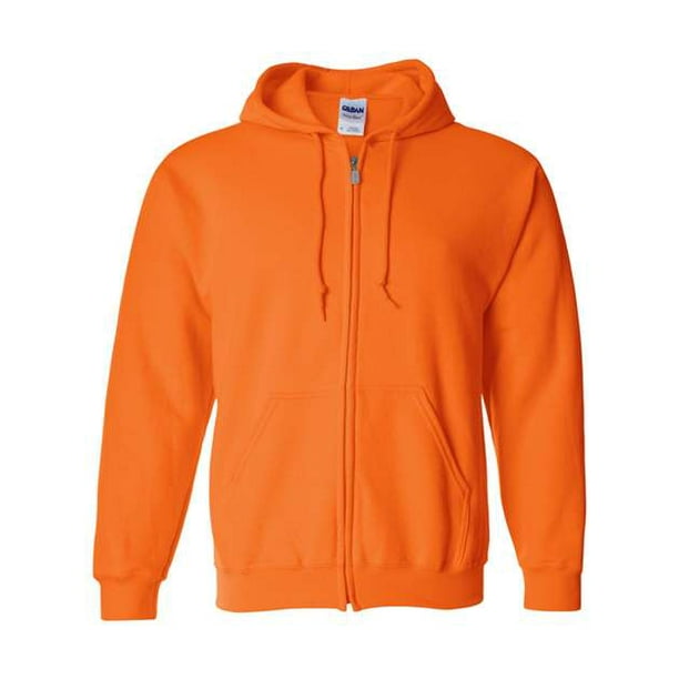 Gildan Sudadera con capucha y cierre de vellon para hombre camisa estilo G18600 naranja de seguridad Gildan 18600