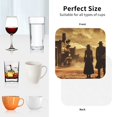thumbnail image 5 of Leather Coasters with Heat-resistant for Drinks, Industrial Style Western Cowboy Cup Coasters Cup Pad Mat for Tabletop Protection, Coffee Table, Office Desk and Housewarming Gift, 5 of 5