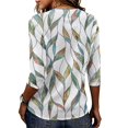 thumbnail image 6 of Domzest Womens Half Sleeve Tops Crew Neck Boho Floral Graphic Shirt Lightweight Loose Fit Dressy Casual Tunic Tops White S, 6 of 6