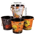 thumbnail image 2 of Halloween Candy Bucket Halloween Bucket with Handle for Halloween Steel Trick Candy Buckets for Party Halloween Candy Holder Random Patterns, 2 of 3