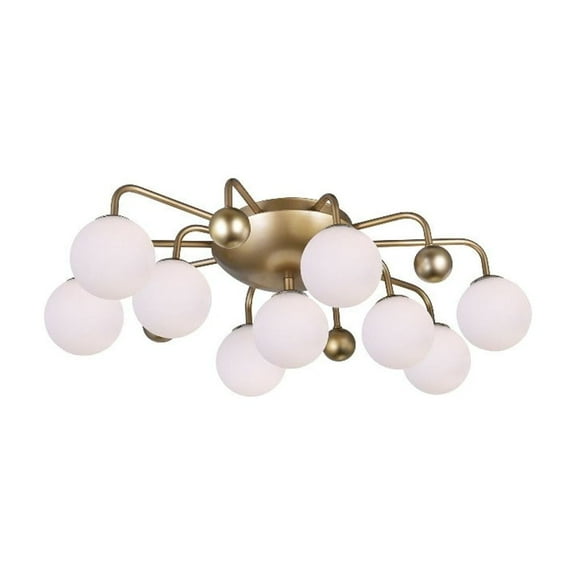 CWI Lighting Element 9 Light Contemporary Metal Flush Mount in Sun Gold