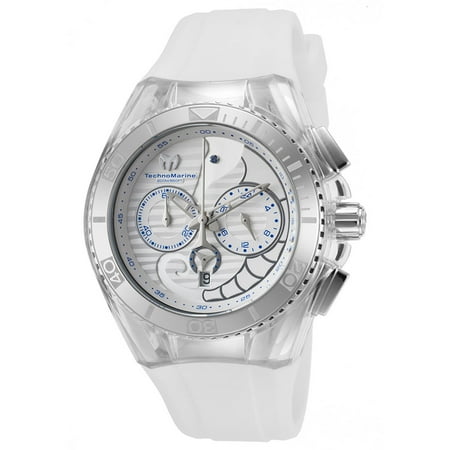 Technomarine TM-115006 Unisex Cruise Dream Chrono Seahorse White Dial Interchangeable White Strap Dive Watch