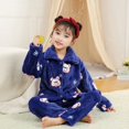 thumbnail image 1 of Pijamas gruesos de franela para niños y niñas, cárdigan de manga larga con solapa, para otoño e invierno, navidad, 1 of 4