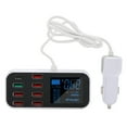 thumbnail image 1 of USB Car Charger Station, Anti Fall Overcurrent Protection 40W 8 Ports USB Car Display Charger High Temperature Resistance  For Smartphones, 1 of 8