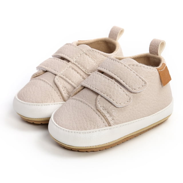 Chaussures en Cuir pour Bébé Unisexes Antidérapantes à Scratch