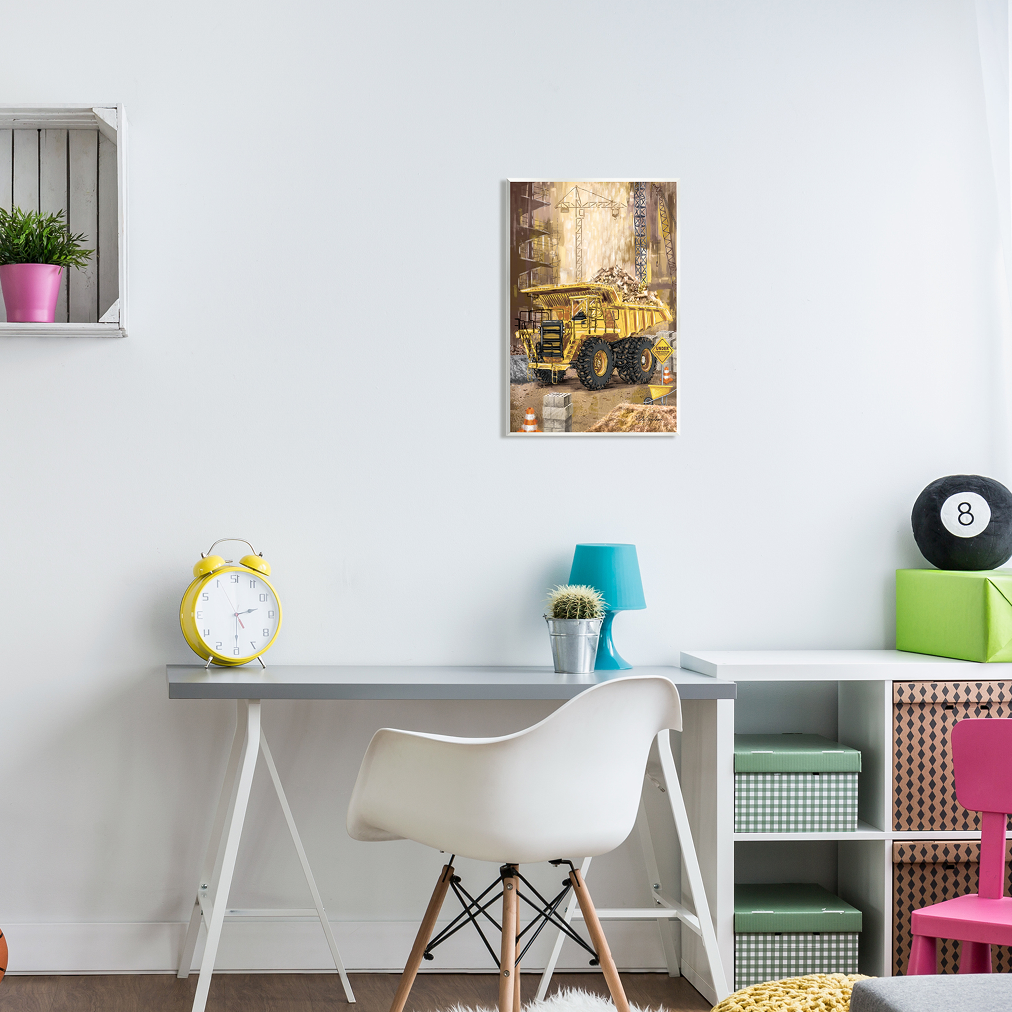 Stupell Industries Under Construction Site Transportation Painting Unframed Art Print Wall Art, 13 x 19