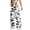 Grey*, variant on Women's Pants Casual High Waist Wide Leg Cow Print Straight Leg Loose Fit Denim Style Comfortable Chic Travel Trousers
