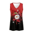 thumbnail image 4 of Jeiento Merry Christmas Snowman T-shirt Womens Sleeveless V Neck Tank Tops Christmas Costume Flowy Pleated Tunic Tops Basic Tee Dressy Workout Shirts Plus Size,4XL, 4 of 7