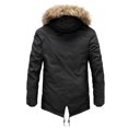 thumbnail image 2 of SWSMCLT Men's Winter Jackets & Coats Warm Fuzzy Plush Quilted Insulated Full Zip Button Faux Shearling Parka Jacket with Detachable Fur Hood Fleece Lined Slim Fit Black 38, 2 of 2