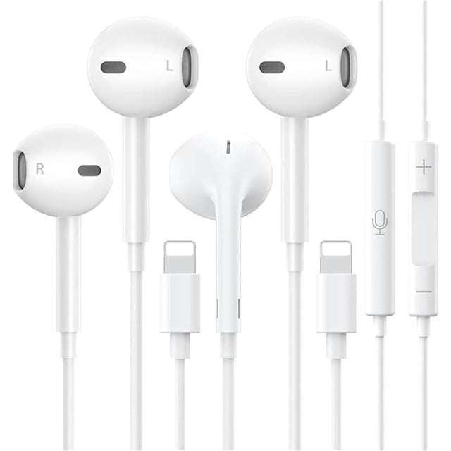 Auriculares con certificación Apple MFi con micrófono para iPhone (paquete de 2)