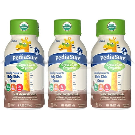 Children Nutrition Shake PediaSure Organic Kid’s Nutrition Shake, Non-GMO, No Artificial Flavors Or Colors, No Artificial Growth Hormones, 7g Protein, 32mg DHA Omega-3, Milk Chocolate, 8 fl oz, 24 Count ()