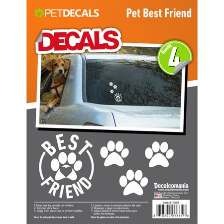 Pet Best Friend Paw Vinyl Decals for Car Truck Vehicle Window Cat Dog Pet 3 (Best Vehicle For Dogs)