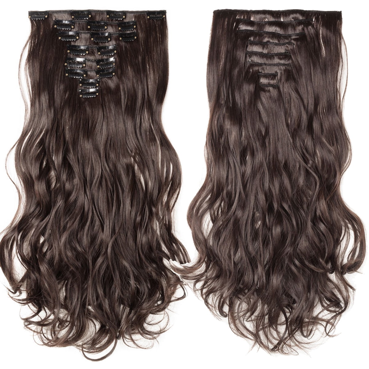 Hairro Clip inHair Extensions for Women, 8 PCS 18 Clips #Blonde Hair Extensions, Thick Hairpieces Wavy Hairpieces, Soft Hair & Blends Well, Long Wavy (17inch, 8pcs)