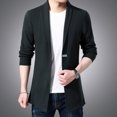 thumbnail image 1 of OmicGot Cardigan Mens Sweaters Spring Autumn Men Casual Cardigan Jacket Man Solid Color Long Sweater Windbreaker Single Button Coats, 1 of 5