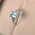 thumbnail image 3 of Swiss Blue Topaz,Solitaire Gemstone Silver Engagement Ring For Beloved, 3 of 5