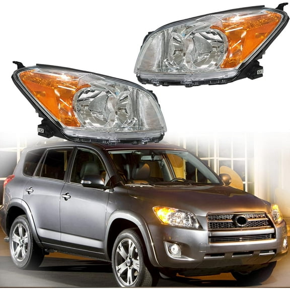ALL-CARB Halogen Headlights AssemblyTO2502190 TO2503190 Repalcement for 2009 2010 2011 2012 RAV4 pair Driver and Passenger Side