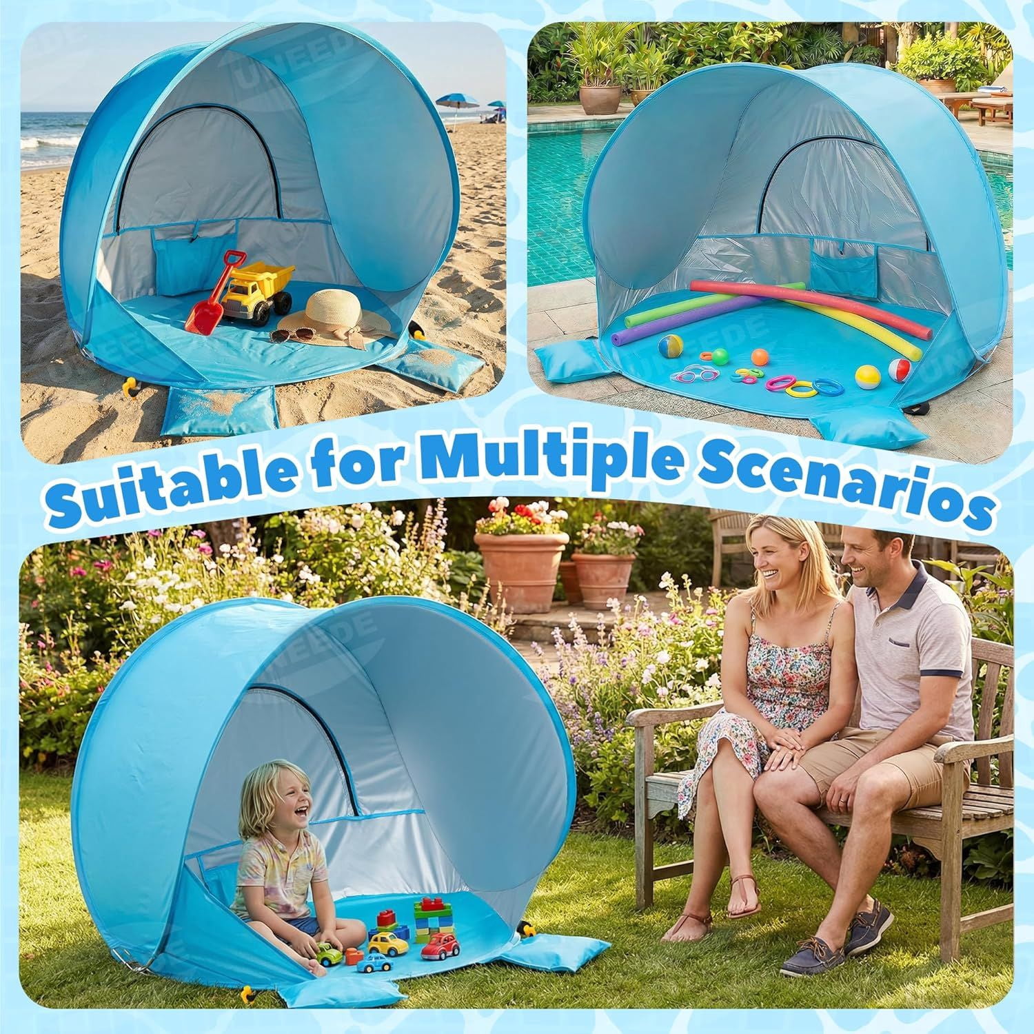 Baby Beach Tent Pop Up Baby Tent with UV Protection, Portable Infant Shade Canopy, Must-Have Beach Baby Essentials