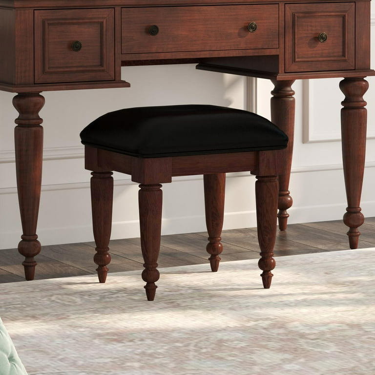 Homestyles Lafayette Brown Wood Vanity Bench Color Cherry
