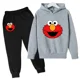 thumbnail image 3 of Conjunto de sudadera y pantalones con dibujos animados para niños de primavera, ropa de Elmo con capucha y pantalones para niños y niñas de 2 a 14 años, traje de moda para niños, 3 of 5