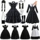 thumbnail image 2 of Addams-vestido de malla negra para niñas, fiesta de baile, cumpleaños, Carnaval, disfraces de Cosplay de Halloween, 3-10 años, 2 of 5