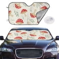 thumbnail image 3 of Lsque Cartoon Flat Mushrooms Car Windshield Sun Shade | Accordion Folding Style Auto Shade for Car Truck SUV Van | Blocks UV Rays Sun Visor Protector | Medium, 3 of 7
