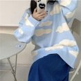 thumbnail image 3 of Suéteres vintage para mujer, suéteres navideños de estilo coreano para invierno, suéteres holgados de punto, suéteres casuales holgados, suéteres de gran tamaño para mujer, 3 of 5