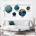thumbnail image 4 of Designart "Geode Discovery Blue and Gold Depths II" Abstract Marble Metal Wall Art Set of 5 Piece, 4 of 5
