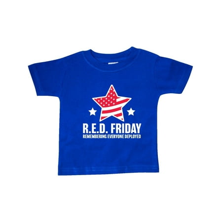 

Inktastic Red Friday Remembering Everyone Deployed with Red American Flag Gift Baby Boy or Baby Girl T-Shirt