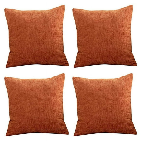 Burnt Orange Pillow Covers 18X18 Inch 4 Modern Farmhouse Rustic Decorative Throw Pillow Cover Square Cushion Case