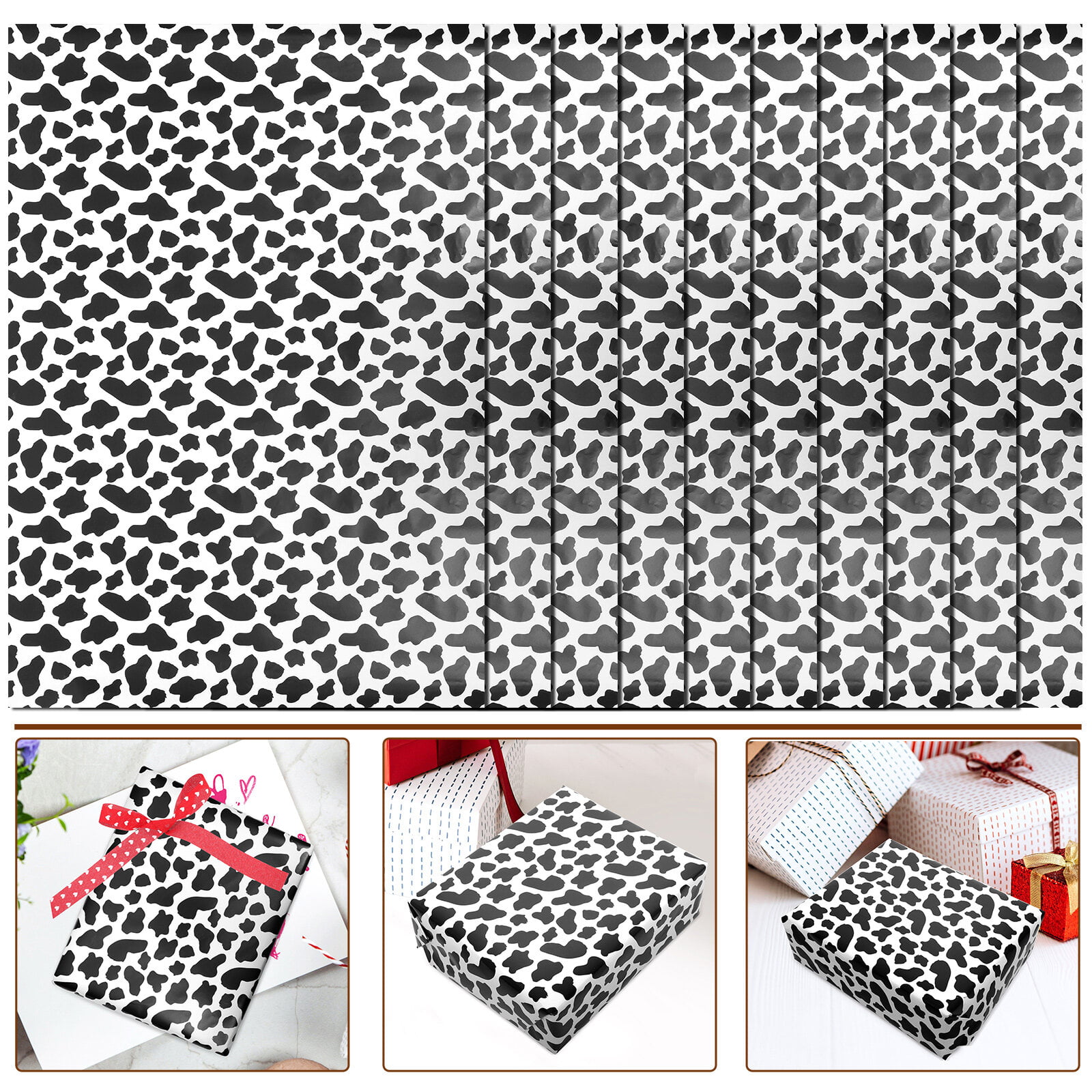 Over The Top- Cow Print Wrapping Paper – Rhinestone Divaz
