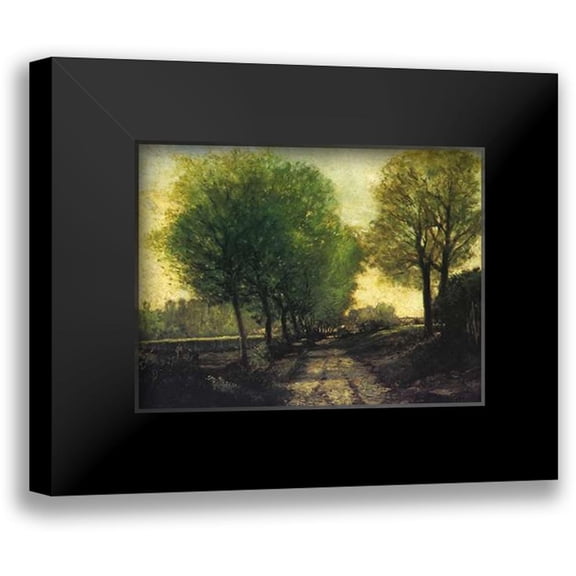 Sisley, Alfred 14x12 Black Modern Framed Museum Art Print Titled - Lane Near A Small Town